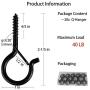Beheno 20 PCS Q-Hanger, Screw Hooks for Outdoor String Lights, Safety Buckle Design, Easy Release