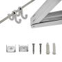 Yillsen Folding Wall Mounted Retractable Clothes Hanger, Aluminum Silver Folding Drying Coat Racks Home Storage Organiser Space Saver for Laundry Room - 2 Packs