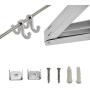 Yillsen Folding Wall Mounted Retractable Clothes Hanger, Aluminum Folding Drying Coat Racks Home Storage Organiser Space Saver for Laundry Room - Silver