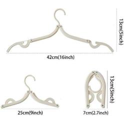 Solid Color Foldable Hangers, Portable Travel Clothes Hangers Multifunction for Adult Kid Shirts Camisole Household-Beige 8-Pack