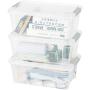 Giantex 6-Pack Storage Boxes Storage Tote Boxes W/Clear Lid 13 Quart / 12 Liter Each Liter Latch Stack Tubs Bins w/Clear Lid Latches Handles (6)