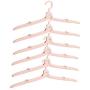 Zmmyr 6 Packs PP Foldable Clothes Hangers Mini Telescopic Travel Folding Hanger (Pink)