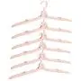 Zmmyr 6 Packs PP Foldable Clothes Hangers Mini Telescopic Travel Folding Hanger (Pink)