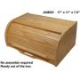 Large bread boxes bread basket wooden boxes storage boxes kitchen counter organizer wooden storage boxes bread storage. roll top breadbox. bread boxes for kitchen countertop. Bamboo wooden boxes. (Natural)