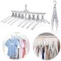 8-in-1 Clothes Hangers Plastic Protable flodable Multi-Function Retractable Rotatable Non-Slip Suit Hangers Wet and Dry Dual-use Save Space Travel Standard Clothes Hangers for Kids, Adults