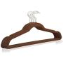 Premium Heavy Duty Velvet Hangers - 50 Pack Bulk - ABS Material and Chrome Hook - Non-Slip, Ultra Thin, 10lbs Capacity - Great for Suits, Pants, Dresses - by Unity (Chocolate Brown)