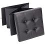 Beowind Practical Folding Storage Ottoman Versatile Space-Saving Storage Square Shape Surface Toy Boxes Footstool Black (02 Black) Beowind Practical Folding Storage Ottoman Versatile Space-Saving Storage Square Shape Surface Toy Boxes Footstool Black (02 Black)