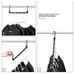 10pcs Space Saver Wonder Magic Clothes Hanger Rack Clothing Hook Organizer Black