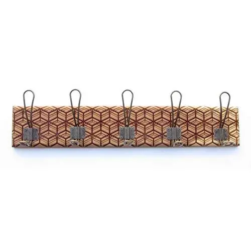 Laser cut decorative coat rack, wall hanger, sacred geometry, hexagonal pattern