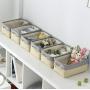 pulnimus Fabric Storage Baskets 12”x 8” x 5”Cloth Baskets,6 Pack Nursery Baskets,Small Storage Bins for Baby,Empty Gift Baskets with Rope Handles,Rectangular Basket,Decorative Closet Baskets