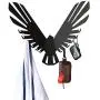 Eye eye Eagle Creative Wrought Iron Wall Clothes Hook, Hanging Hook Coat Hook Hook Hanger, Creative Row Hook Wall Hanging, Coat Rack (Color : Eagle line Hook-Black)