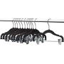 Home-it 12 PACK baby hangers with clips BLACK baby Clothes Hangers Velvet Hangers use for skirt hangers Clothes Hanger pants hangers Ultra Thin No Slip kids hangers