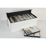 Pop n’ Store Decorative Storage Boxes with Lid, Collapsible and Stackable, Essential DVD Storage Box, Interior Size (14.624x7.5x5.75”) White