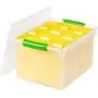 IRIS Store and Slide Letter and Legal Size File Box, 4 Pack, Green Handle, Clear IRIS Store and Slide Letter and Legal Size File Box, 4 Pack, Green Handle, Clear