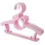 FU LIAN Childrens Hangers, Travel Hangers, 10 Pieces, Clothes, Pants, Baby Dresses, Suitable for Children, Plastic Baby Hangers, Retractable Rotating Clothes, Pink, Blue