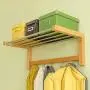 Cxjff Wall Coat Rack Clothes Hat Hanger Holder Hooks Rods Shelf Wood Fashion, 3 Colors Available, 72.3x32x25CM (Color : Log) Cxjff Wall Coat Rack Clothes Hat Hanger Holder Hooks Rods Shelf Wood Fashion, 3 Colors Available, 72.3x32x25CM (Color : Log)