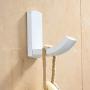 BigBig Home Bathroom Towel Hook, Elegant Full White Finish Shower Kitchen Heavy Duty Towel Rail Hooks Clothes Hanger Made of Brass Wall Mount