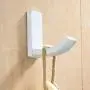 BigBig Home Bathroom Towel Hook, Elegant Full White Finish Shower Kitchen Heavy Duty Towel Rail Hooks Clothes Hanger Made of Brass Wall Mount