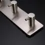MXtechnic Self Adhesive Key Hooks Rail, 3M Stainless Steel Heavy Duty Coat Hanging Shelf Robe Towel Hanger Rack 3-Hook for Bathroom Kitchen Wall Mounted (3 Hooks)