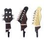 3 PCS Guitar Heads Music Home Resin Clothes Hat Hanger Hook Wall Mounted New