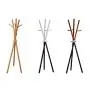 Cxjff Floor Standing Coat Rack Tidy Design Hanger Clothes Bags 6 Hooks Easy Install, Wood, 3 Colors (Color : Honey)