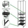 mDesign Modular Closet Organizer System, Vertical Storage Unit - Sturdy Steel Frame, Wood Shelves and Garment Rack for Bedroom, Hallway, Entryway, Closets, Set of 2 - Charcoal Gray/Black