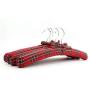 10 Pcs Red Plaid Fabric Padded Clothes Hanger, Non Slip Checked Style Fabric Coats Shirt Dress Hanger for Closet 10 Pcs Red Plaid Fabric Padded Clothes Hanger, Non Slip Checked Style Fabric Coats Shirt Dress Hanger for Closet