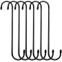 ESFUN 6 Pack 10 inch Extra Large S Hooks Black Heavy Duty Long S Hooks for Hanging Plant Extension Hooks for Kitchenware,Utensils,Pergola,Closet,Flower Basket,Garden,Patio,Indoor Outdoor Uses