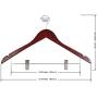 LOHAS Home Solid Walnut Finish Wooden Suit Hangers with Anti-Rust Pant Clips, Pack of 10 LOHAS Home Solid Walnut Finish Wooden Suit Hangers with Anti-Rust Pant Clips, Pack of 10