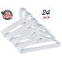 Heavy Duty White Plastic Tubular Hangers, Adult Size, Set of 24 Made in The USA (Heavy Duty)