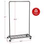 Bextsware Clothes Rack, Industrial Pipe Garment Racks On Wheels, Heavy Duty Commercial Grade Hanging Clothes Organizer Stand Clothing Rack with Metal Bottom Shelves for Boxes Shoes Storage, Bronze