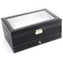 Fine Storage Boxes Leather Multi Sunglasses Organizer for Women Men, Sunglasses Display Case Watch Organizer Jewelry Collection Case, Sunglass Glasses Storage Holder Boxes with 18 Slots