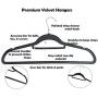 Decor Hut Velvet Covered Hangers ? 50 Pack Non-Slip Grey Hangers for Clothes ? Premium Quality Materials - Easy Slide & Sturdy Design ? Slim to Save Closet Space