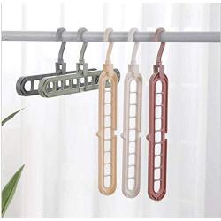 10pcs Random Color Magic Multi-Port Support Circle Clothes Hanger Clothes Drying Rack Multifunction Plastic Rotating Hangers Racks Decoration