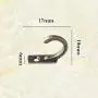 10PCS Single Prong Hook Mini Size Wall Mounted Retro Cloth Hanger for Coats Hats Towels Keys,Golden