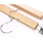 KYCPTNFJ 10pcs Clothes Hanger Adjustable Anti Slip with Clips Anti-Rust Natural Durable Wooden Practical Pants Home Laundry Skirt