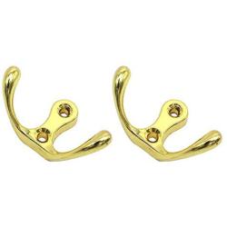 Wall Hooks, 2pcs Antique Wall Door Hooks Bedroom Bath Clothes Towel Zinc Alloy Hanger - Gold