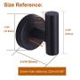 Nolimas Towel Coat Hook Matte Black SUS304 Stainless Steel Bathroom Clothes Cabinet Closet Sponges Robe Hook Wall Mounted Round Kitchen Heavy Duty Door Hanger 2 Packs