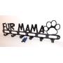 Dog Leash Wall Hanger Hook Holder Fur Mama Gloss Black Handmade in USA