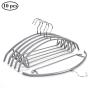 Cocomaya 16.5 Inch Silver Color No Shoulder Bumps Non-Slip Rubber Coating Contour Metal No Bumps Hanger, Sweater Hanger, Suit Hanger with Pants Bar Pack of 10