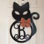 Monogram Black Cat Door Hanger - Halloween Door Hanger - Black Cat Initial Wreath - Fall Door Hanger - Black Cat Wreath - Halloween Decor Monogram Black Cat Door Hanger - Halloween Door Hanger - Black Cat Initial Wreath - Fall Door Hanger - Black Cat Wreath - Halloween Decor