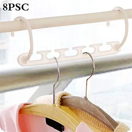 JUNRON Best Design 8pcs Clothes Hanger Drying Rack Space Saving Hangers Storage Racks Holder, Clothes Drying Rack - Laundry Room Drying Rack, Foldable Drying Rack, Folding Hanger, Clothes Hangers