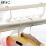 JUNRON Best Design 8pcs Clothes Hanger Drying Rack Space Saving Hangers Storage Racks Holder, Clothes Drying Rack - Laundry Room Drying Rack, Foldable Drying Rack, Folding Hanger, Clothes Hangers