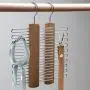 Tenflyer Wood Tie Hangers Multifunctional Anti-Slip Clothes Hanger for Ties Belts Scarf