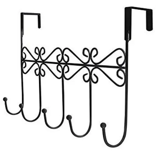 Dingang Over The Door Hanger Rack - Decorative Hanger Holder for Home Office Use 5 Hooks Black Dingang Over The Door Hanger Rack - Decorative Hanger Holder for Home Office Use 5 Hooks Black