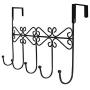 Dingang Over The Door Hanger Rack - Decorative Hanger Holder for Home Office Use 5 Hooks Black