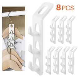 WINIT Cascading Clothes Hanger Hooks,Space Saving Series Multi-Function Multi-Layer Cabinet Clothes Connection Folding Storage Clothes Rack Hanger Household Strong Load-Bearing Closet Hook (8pcs)