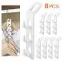 WINIT Cascading Clothes Hanger Hooks,Space Saving Series Multi-Function Multi-Layer Cabinet Clothes Connection Folding Storage Clothes Rack Hanger Household Strong Load-Bearing Closet Hook (8pcs)