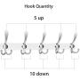 EEEKit 10/15 Hooks, Stainless Steel 304 Coat Holder, Rail Hat Bath Robe Clothes Hanger Rack Mugs Holder Home Storage for Office, Kitchen, School, Entryway, Wall Mounted