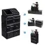 InnSweet Acrylic Cosmetic Organizer Beauty Storage Drawers, Large Makeup Storage Boxes Jewelry Display Cases with 7 Drawers, 4 Piece, Black InnSweet Acrylic Cosmetic Organizer Beauty Storage Drawers, Large Makeup Storage Boxes Jewelry Display Cases with 7 Drawers, 4 Piece, Black